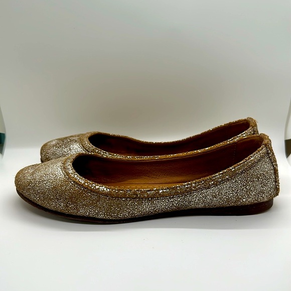 Frye Carson Ballet Shoe, Golden Silver, Premium Leather, Size 9.5 Great Conditio - Picture 4 of 4